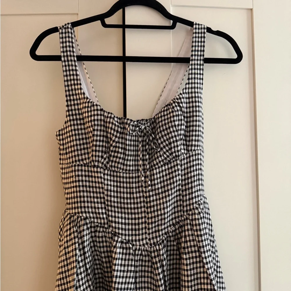 Reformation Balia Linen Dress Black and White Gingham XS / 0 - Picture 8 of 12